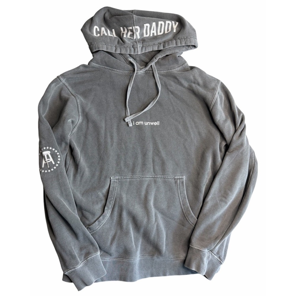 Call Her Daddy I Am Unwell Hoodie Gray Pullover Sweatshirt Women's Small